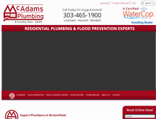 Tablet Screenshot of mcadamsplumbing.com